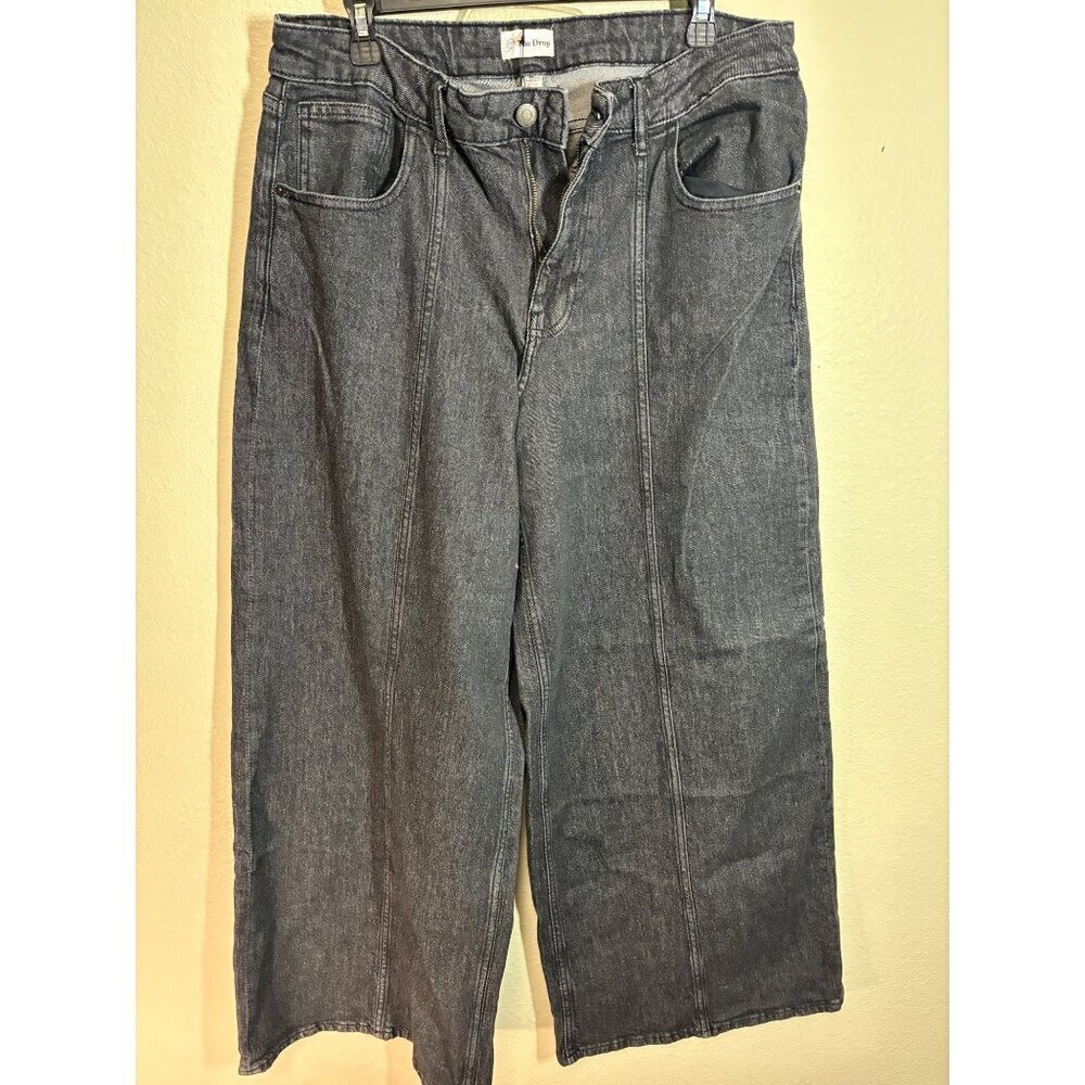 NWT The Drop Denim Blue Jeans Baggy Wide Leg Dark Wash Grunge Skater Y2K Size 34